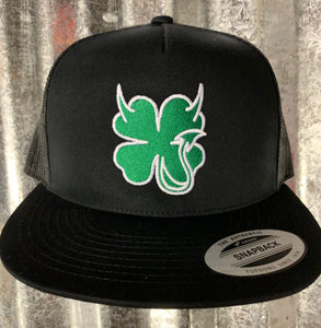 Lucky Devil ShamRock Black w/Green Snapback Flat Bill Wool Hat