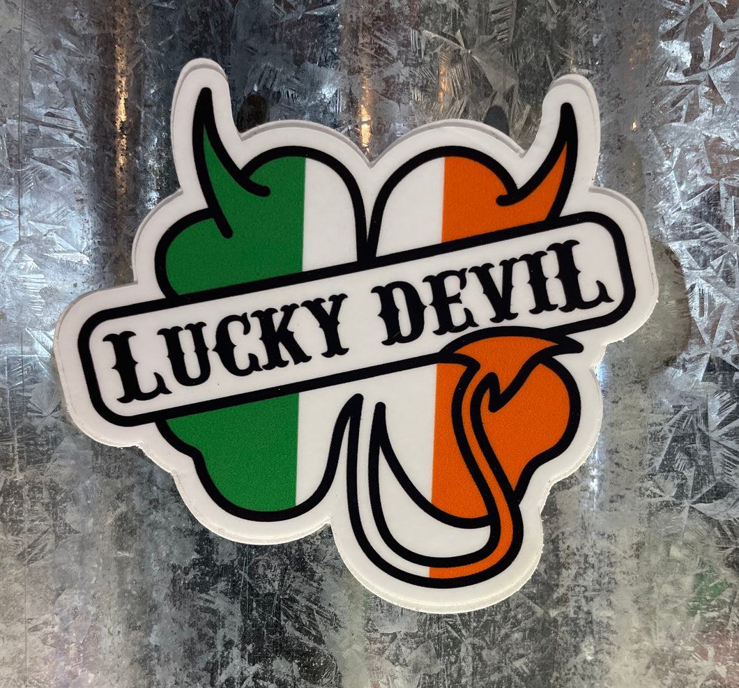 Lucky Devil ShamRock Irish Flag Sticker 3